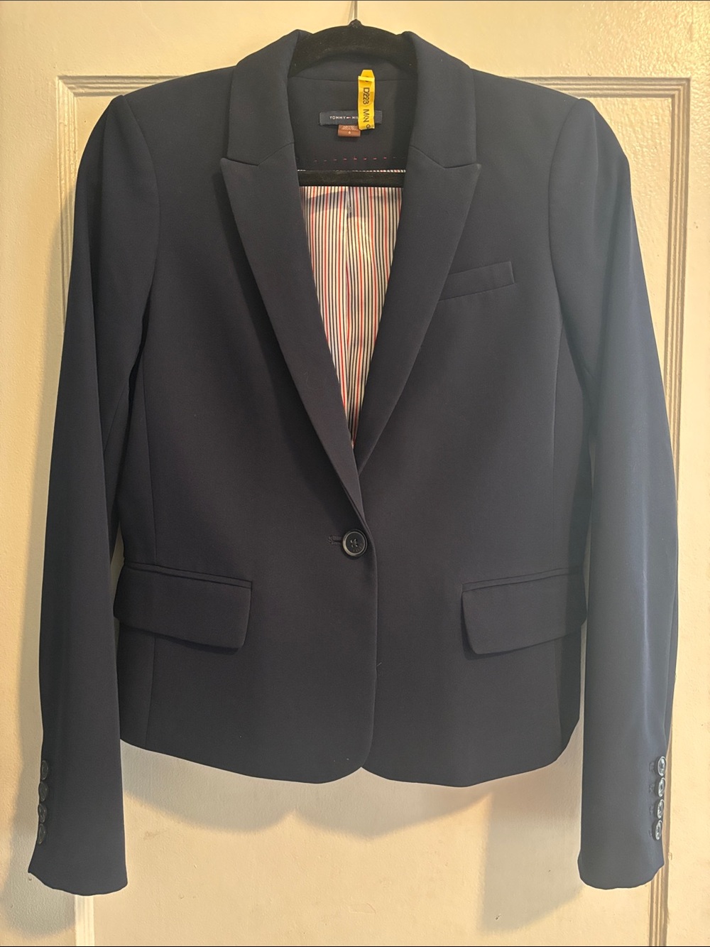 Tommy Hilfiger Women's Navy Single-Button Tailored Blazer
